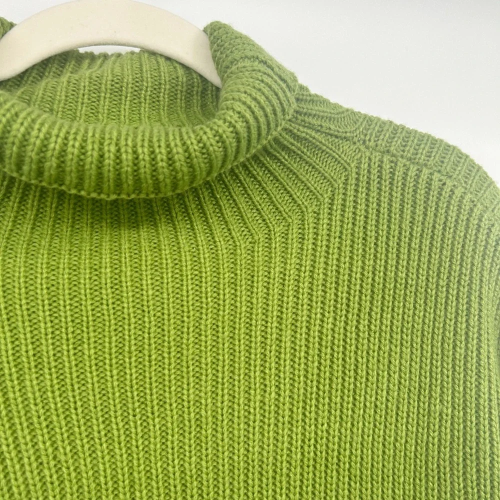 Superdown Womens‎ Green Ribbed Turtleneck Cropped Madison Pullover Sweater XS